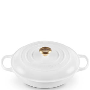 Le Creuset Signature White Cast Iron Shallow Casserole 30cm